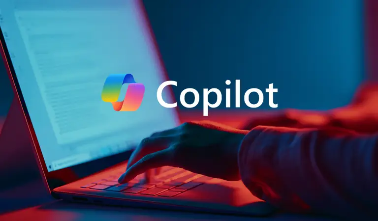 Microsoft Copilot productivity assistant displayed on a laptop screen, illustrating how Microsoft Copilot helps businesses improve efficiency, streamline workflows, and enhance workplace productivity through AI-powered tools.